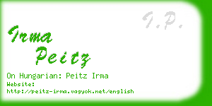 irma peitz business card